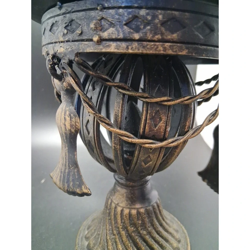 Vintage Cast Ornate Heavy Metal Candle Stand‎